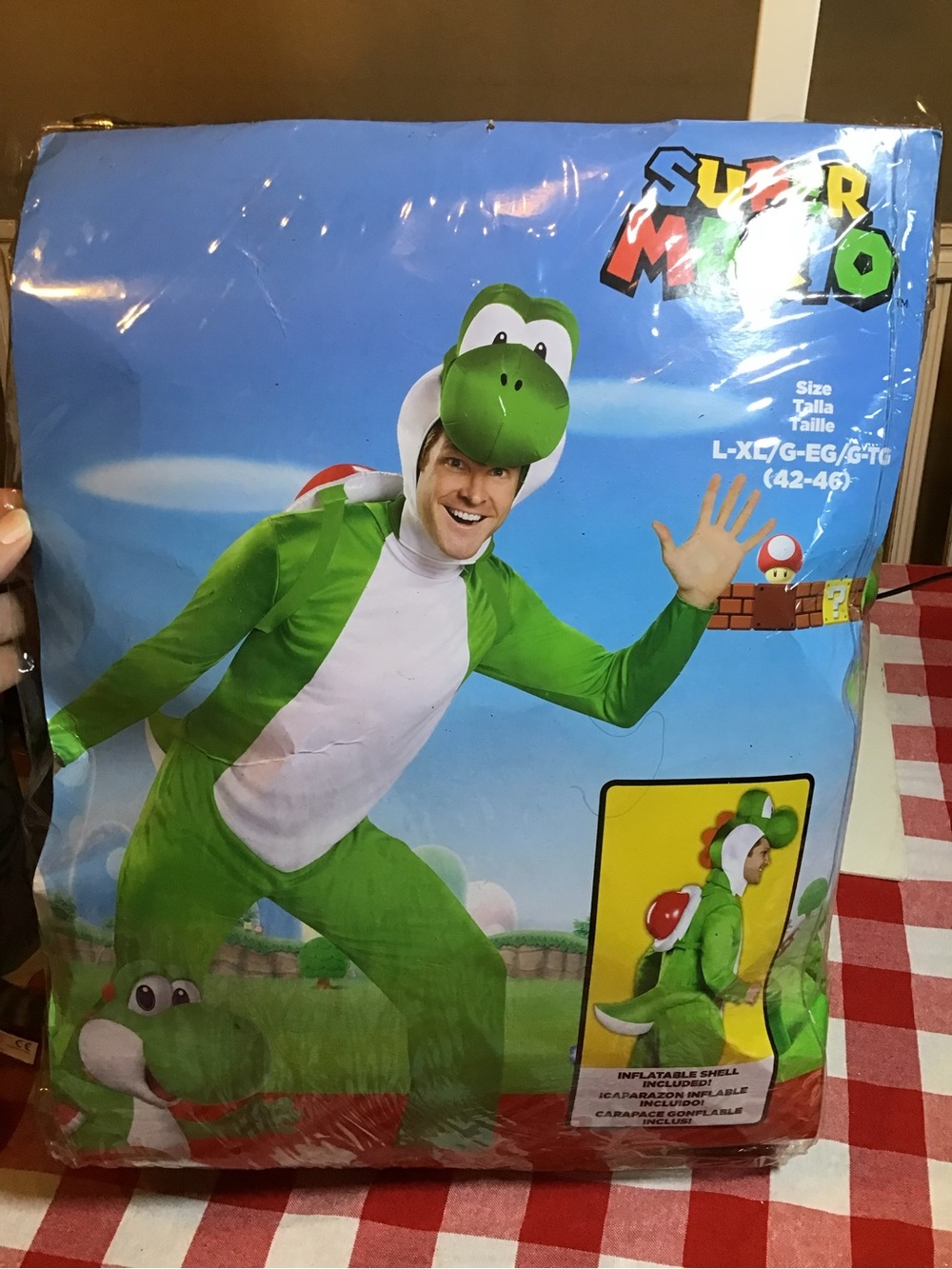 Super mario yoshi adult costume L-XL preowned
